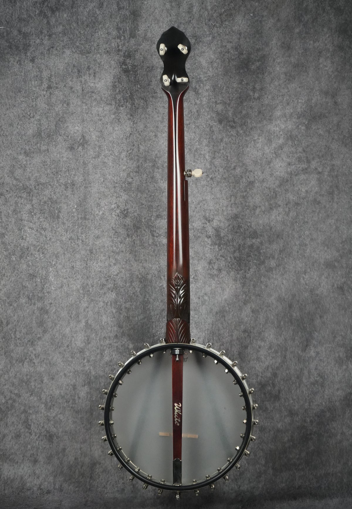 White Custom Cole Open Back Banjo