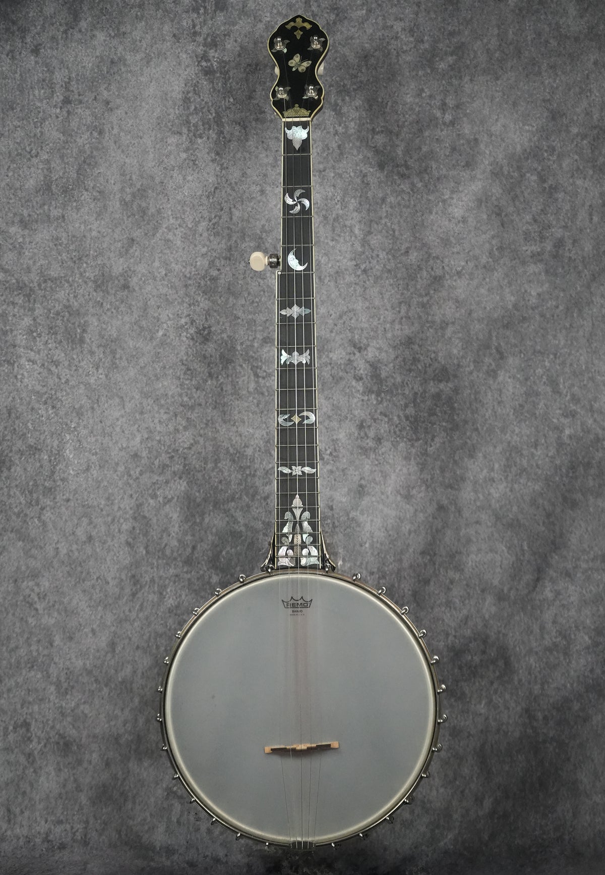 White Custom Cole Open Back Banjo