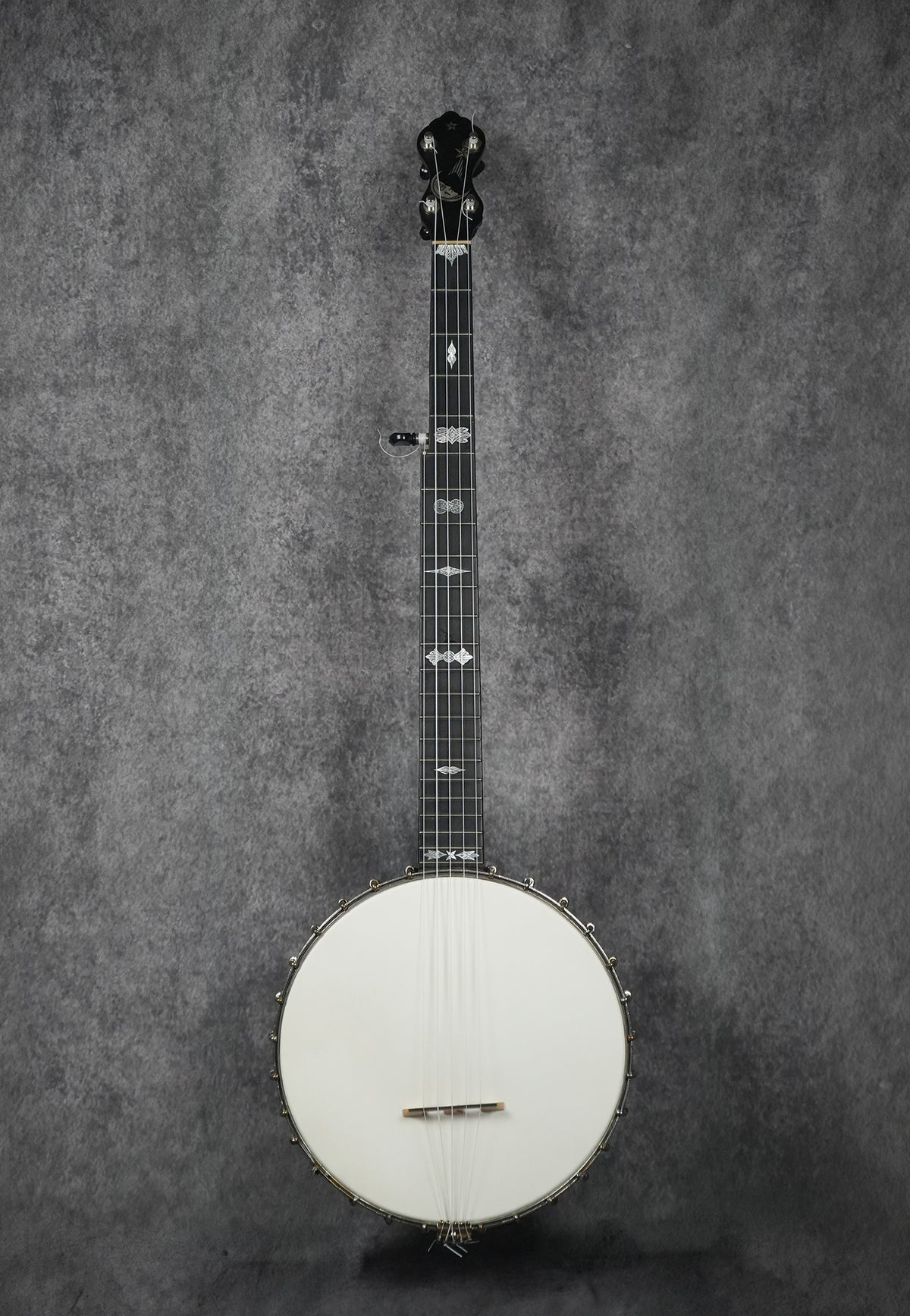 C1895 W. A. Cole Eclipse Man in the Moon Open Back Banjo Nylgut Strings Serial #2152